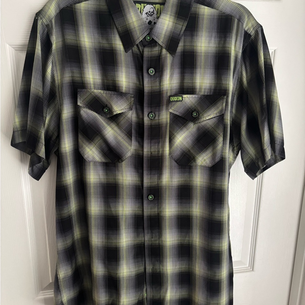 DIXXON Black and Yellow Plaid Casual Shirt